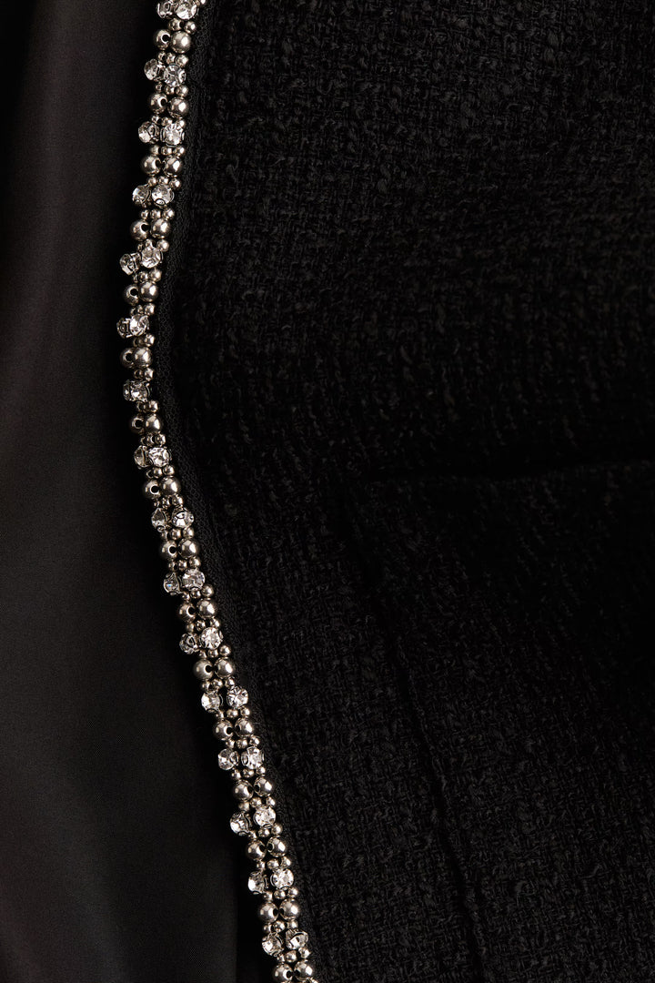 H&M Rhinestone-Embellished Bouclé Jacket