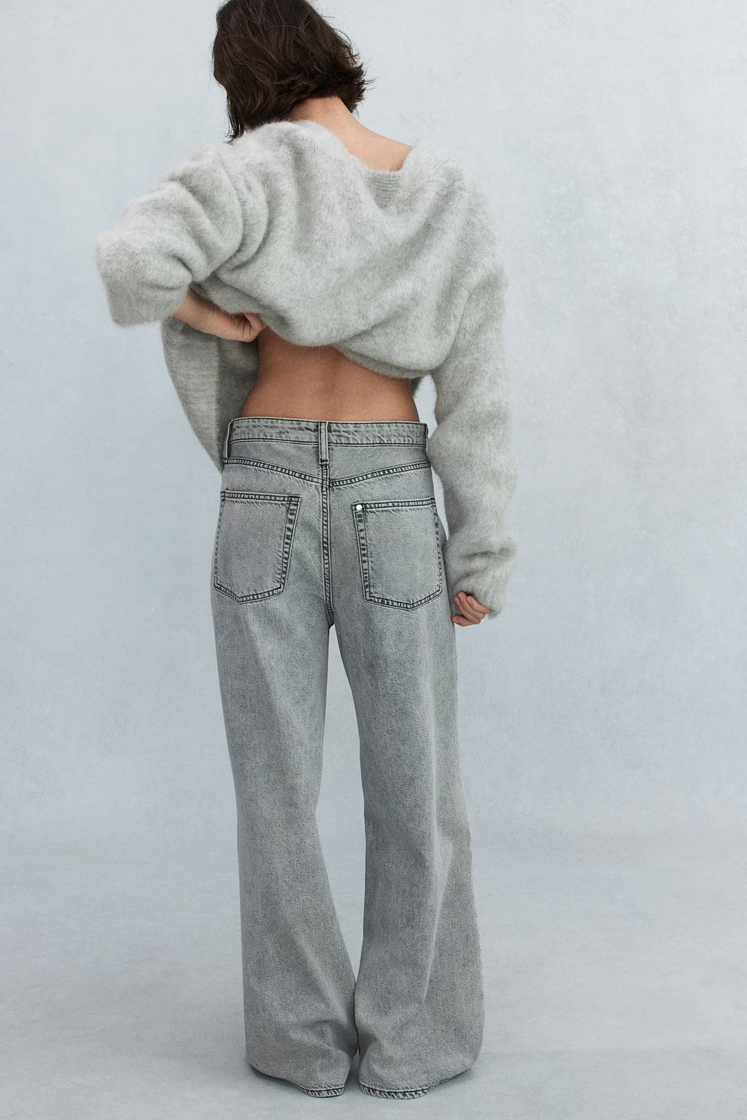 H&M Feather Soft Super Wide Ultra High Jeans