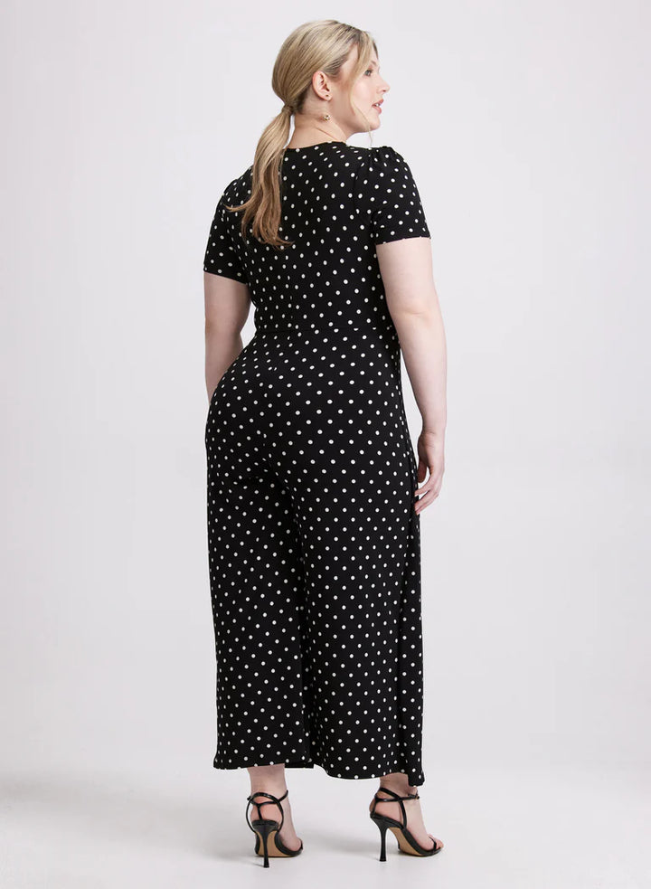 LAURA Joseph Ribkoff - Wrap-Over Polka Dot Jumpsuit