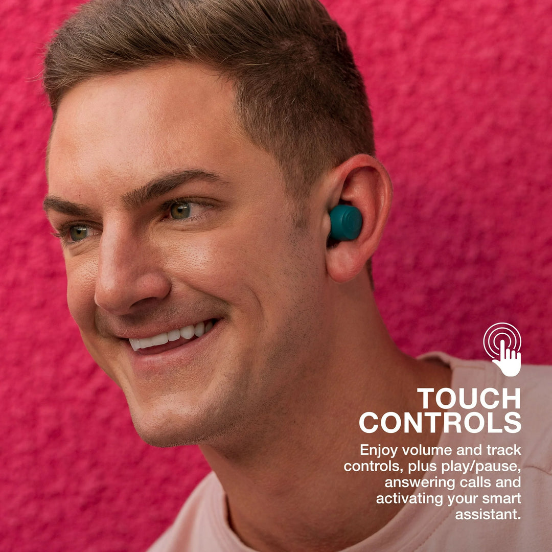 JLab Go Air Pop Bluetooth Earbuds, True Wireless with Charging Case, Teal
