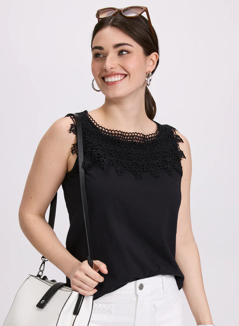 LAURA Crochet Appliqué Tank Top
