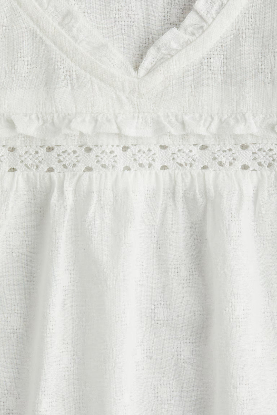 H&M Ruffle-Trimmed Cotton Blouse