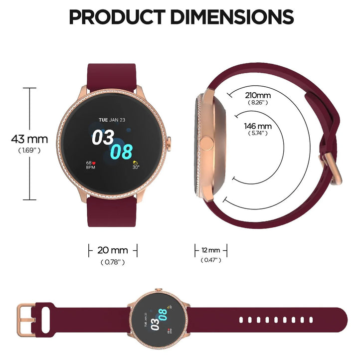 Itouch Sport 3 Smart Watch & Fitness Tracker, Women & Men, (43mm), Rosegold Mesh