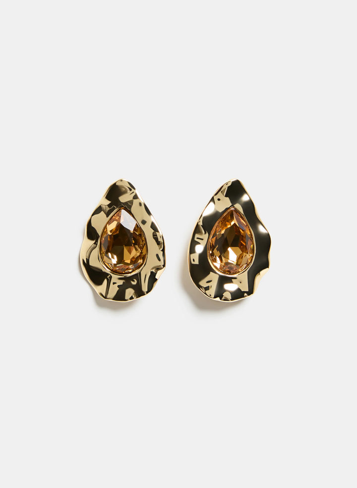 Laura Stone Center Teardrop Stud Earrings