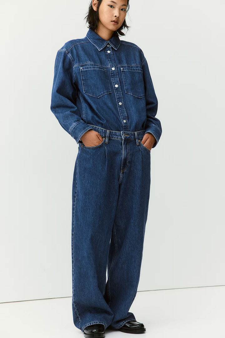 H&M Wide-leg Denim Pants