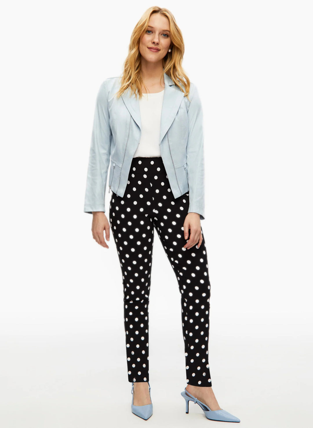 LAURA Polka Dot Print Pull-On Pants