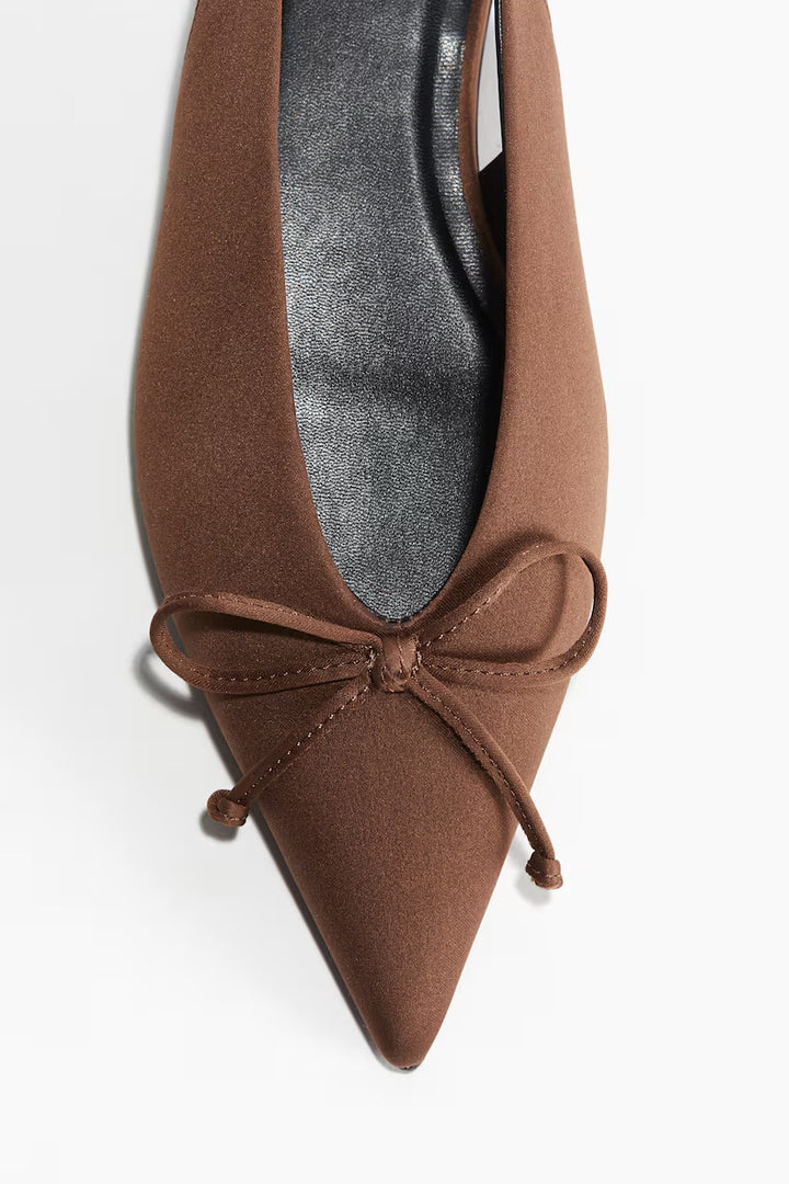 H&M Bow-Decorated Slingbacks