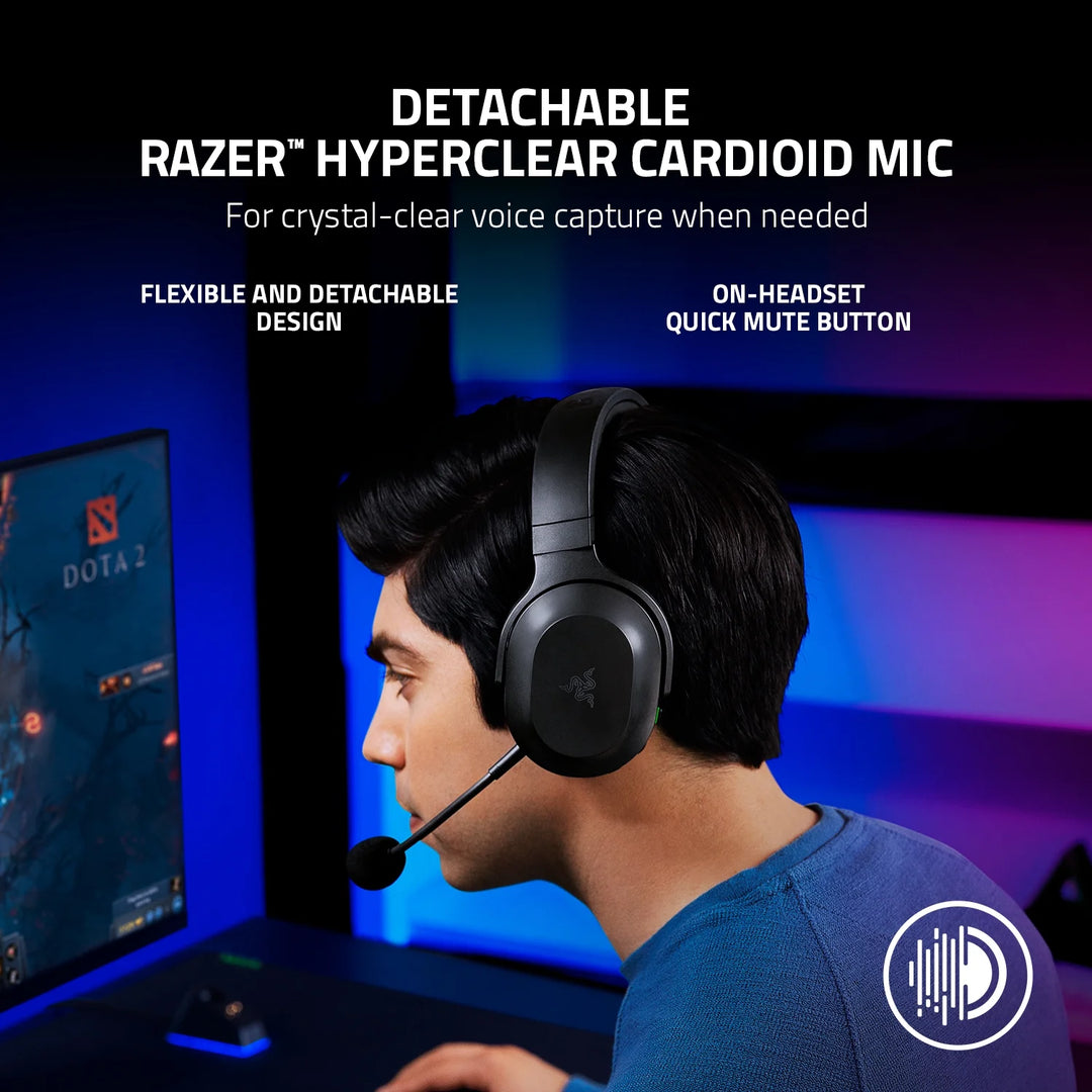 Razer Barracuda X Wireless Gaming Headset for PC, PS5, PS4, NS, Mobile, 2.4GHz, Bluetooth, 250g, Black