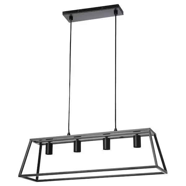IKEA FELSISK Pendant lamp with 4 lamps, black, 32 "