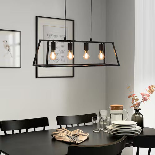 IKEA FELSISK Pendant lamp with 4 lamps, black, 32 "