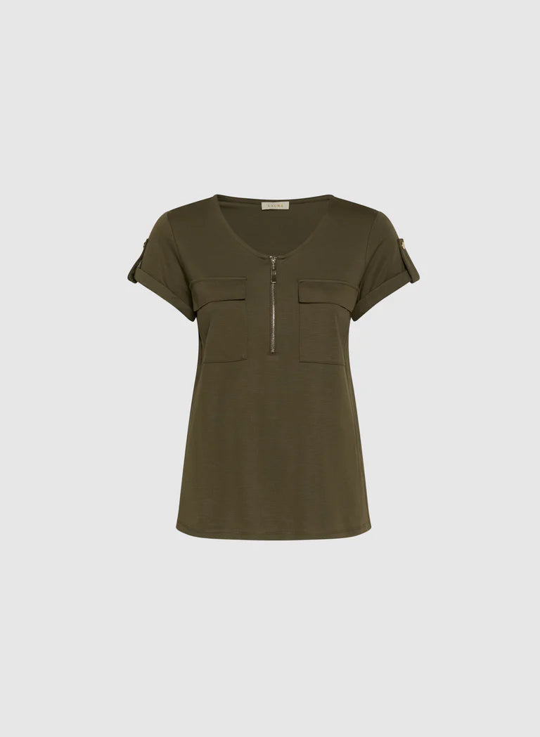 LAURA Zip Front T-Shirt
