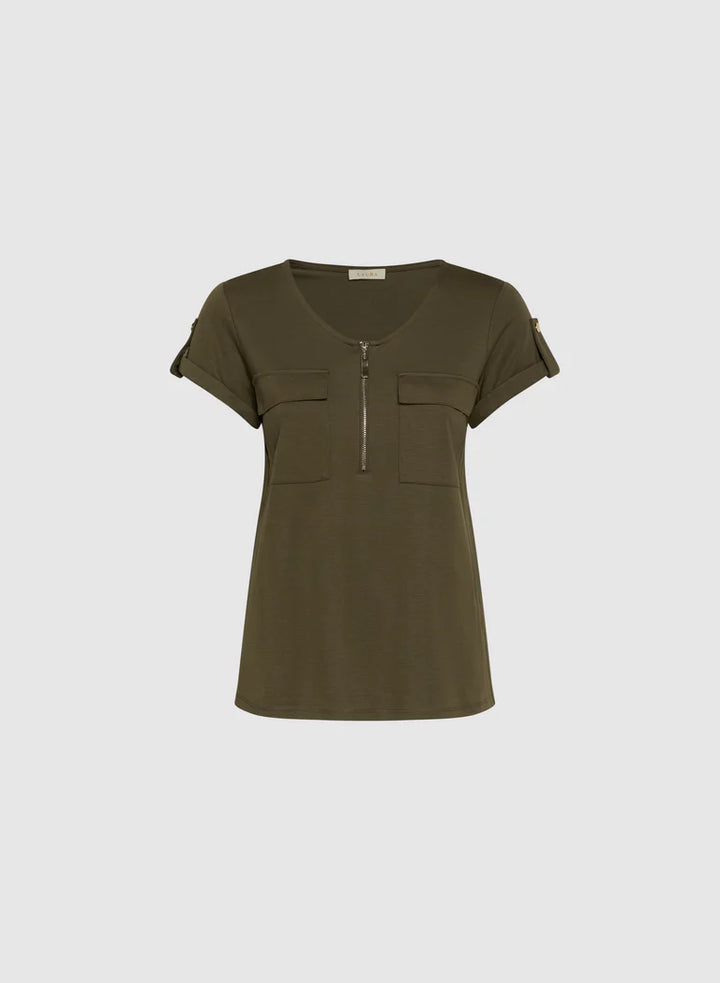 LAURA Zip Front T-Shirt