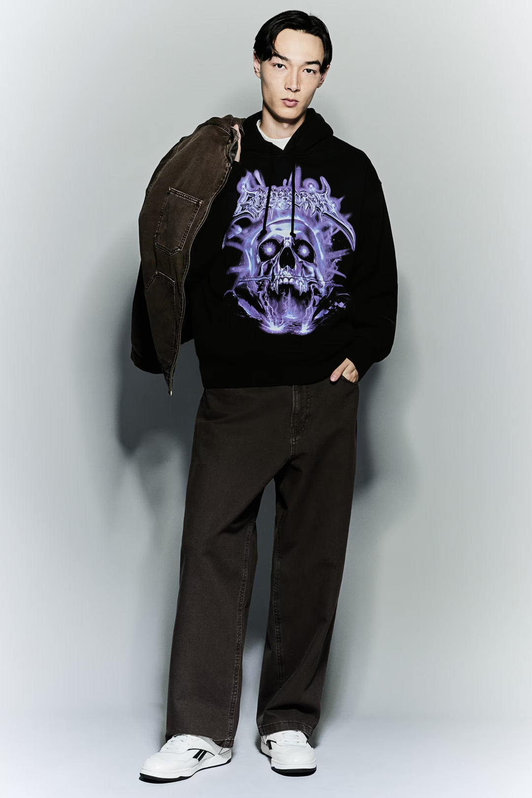 H&M Loose Fit Printed Hoodie