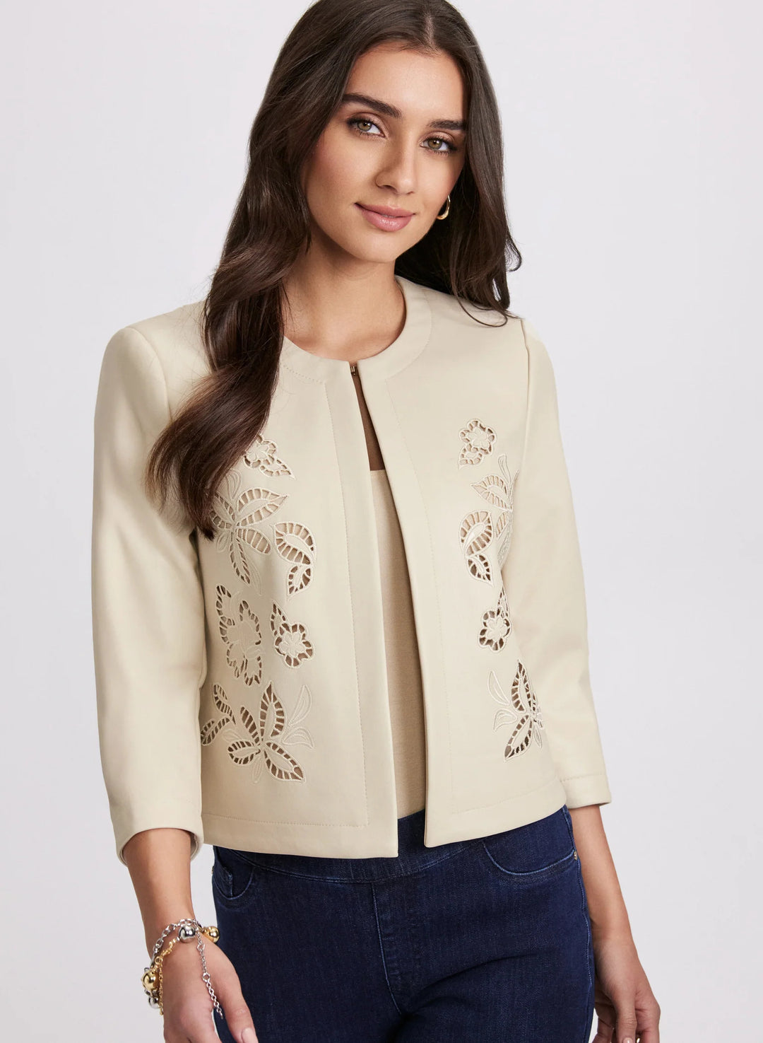 LAURA Embroidered Vegan Leather Jacket