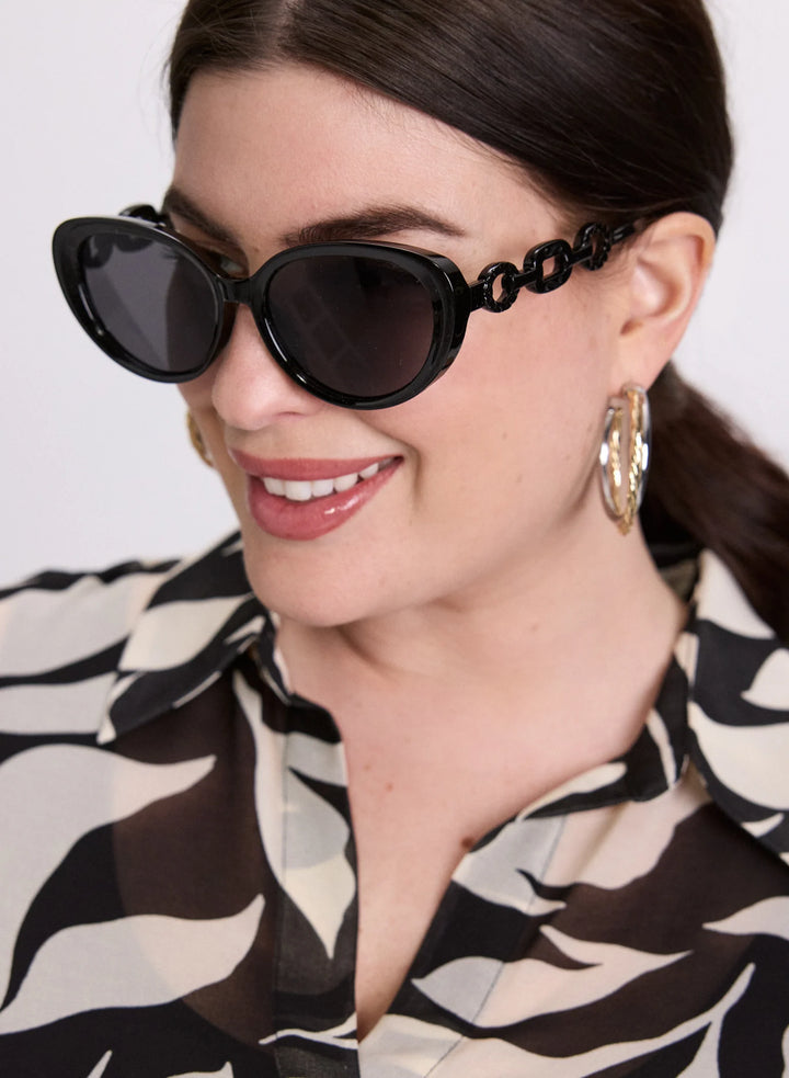 Laura Plastic Cat-Eye Sunglasses