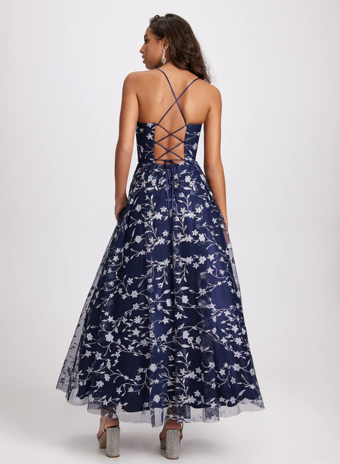 LAURA Glittery Floral Tulle Dress
