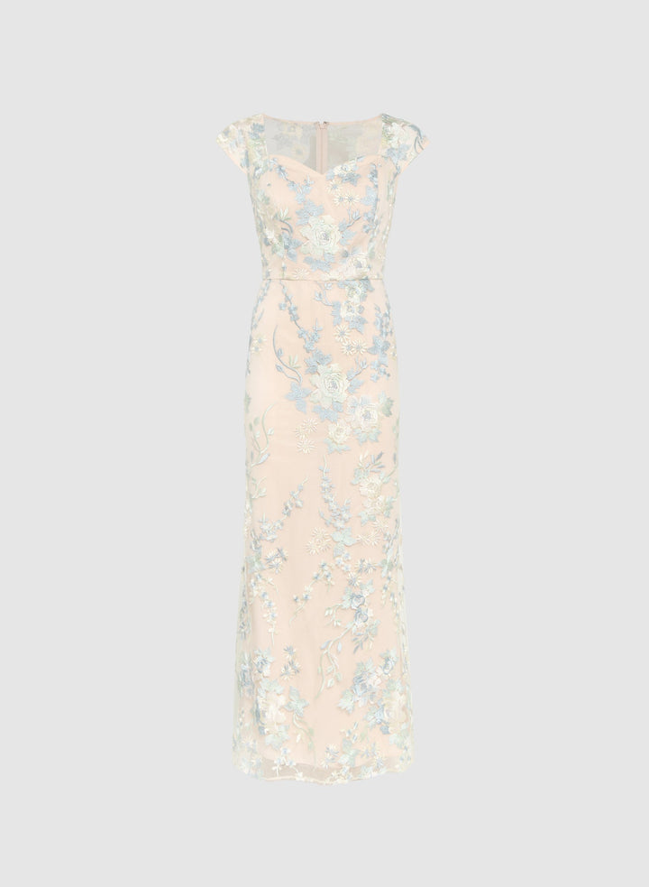 LAURA Floral Embroidered Tulle Dress
