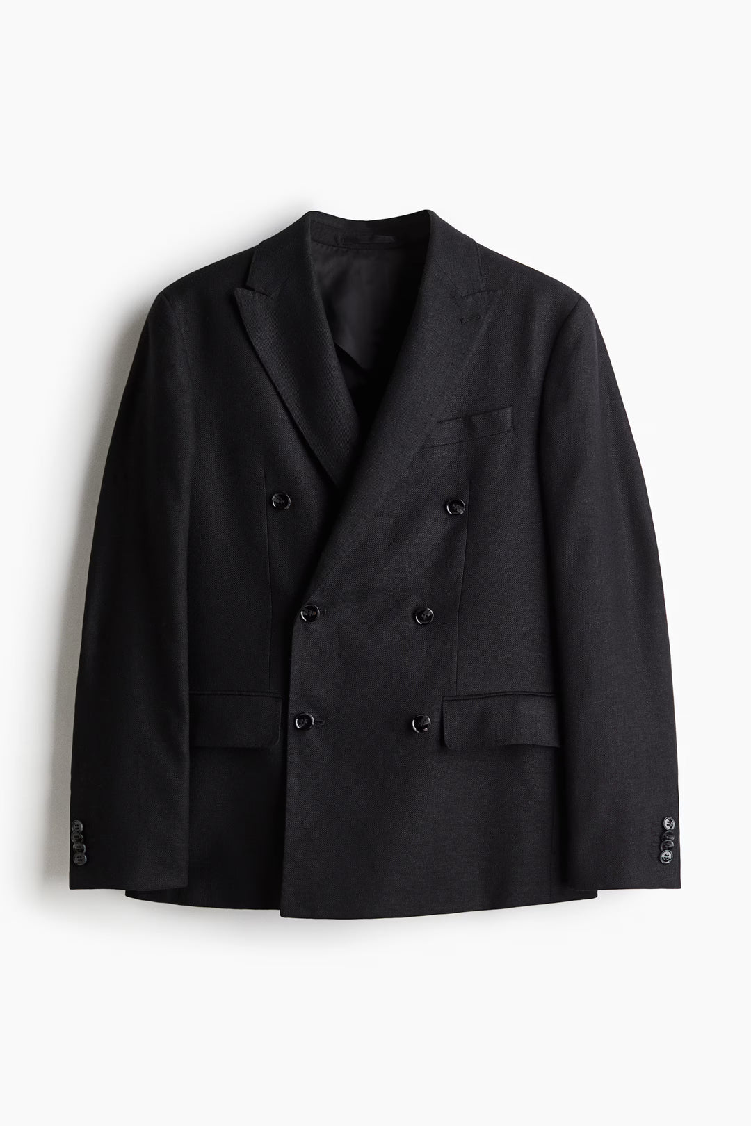 H&M Relaxed-Fit Double-Breasted Linen-Blend Jacket