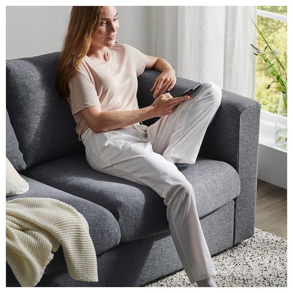 IKEA FINNALA 3-seat sleeper sofa with chaise, Gunnared medium gray
