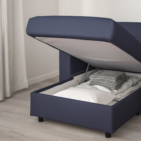 IKEA FINNALA 3-seat sleeper sofa with chaise, Orrsta black-blue