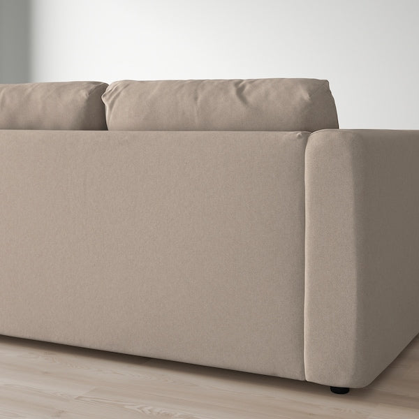 IKEA FINNALA 3-seat sleeper sofa with chaise, Tallmyra beige