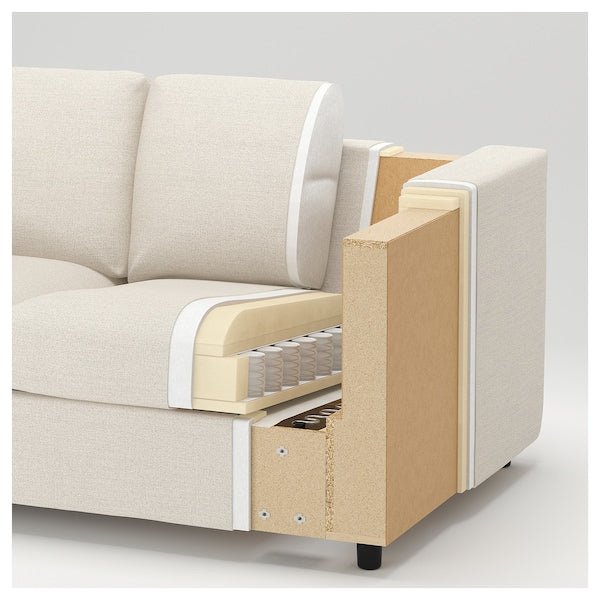 IKEA FINNALA 3-seat sleeper sofa with chaise, Tallmyra beige