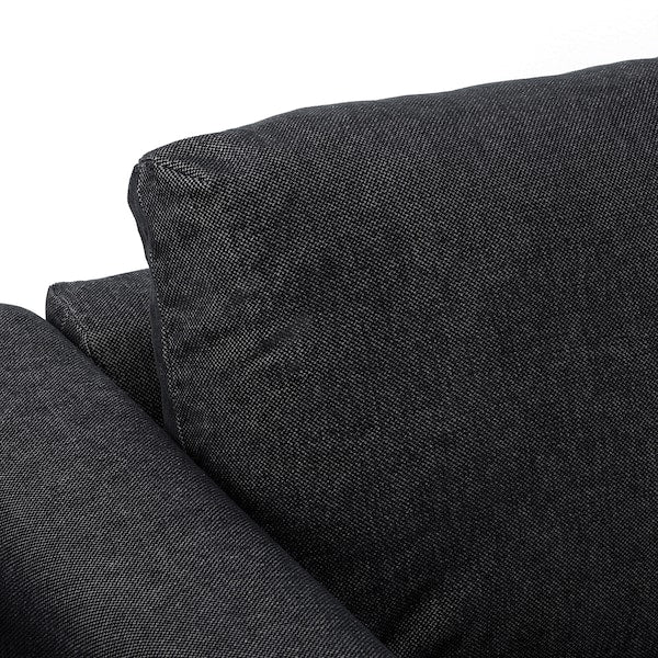 IKEA FINNALA 3-seat sleeper sofa with chaise, Tallmyra black/gray