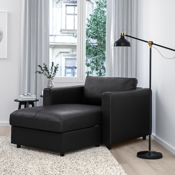 IKEA FINNALA Chaise, Grann/Bomstad black