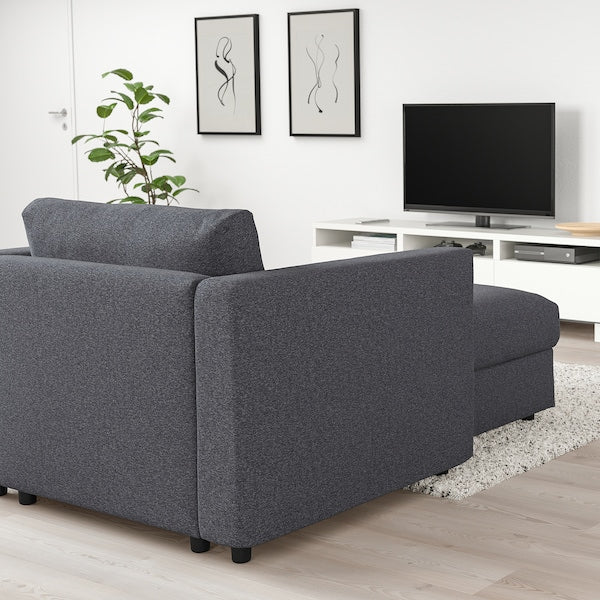 IKEA FINNALA Chaise, Gunnared medium gray