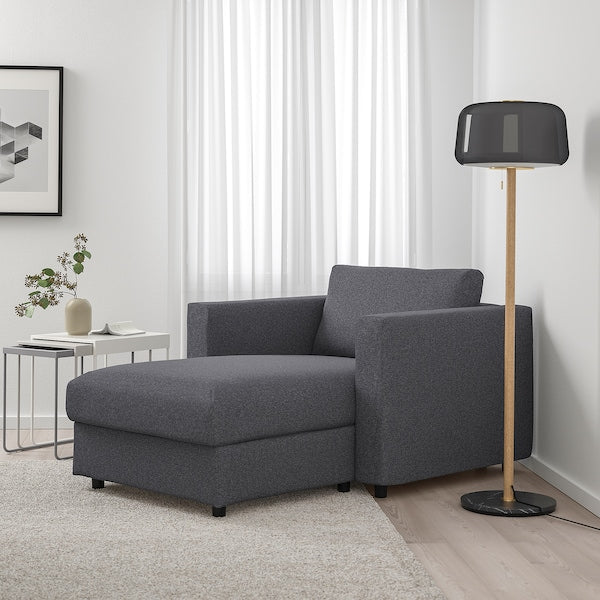 IKEA FINNALA Chaise, Gunnared medium gray