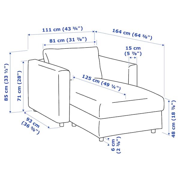 IKEA FINNALA Chaise, Tallmyra beige