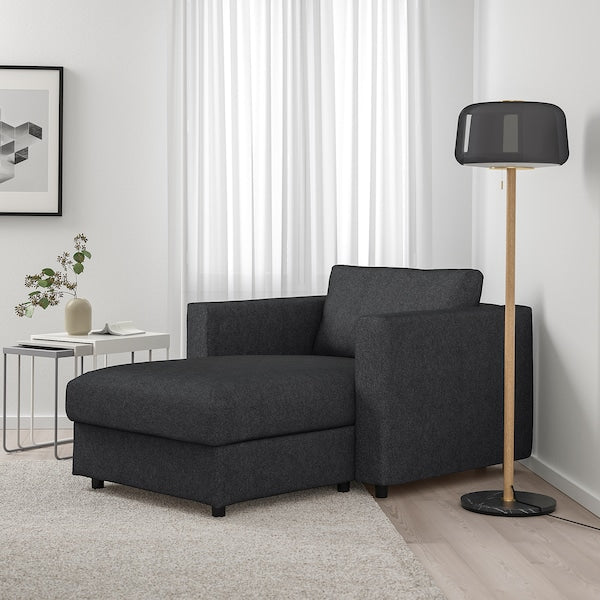 IKEA FINNALA Chaise, Tallmyra black/gray