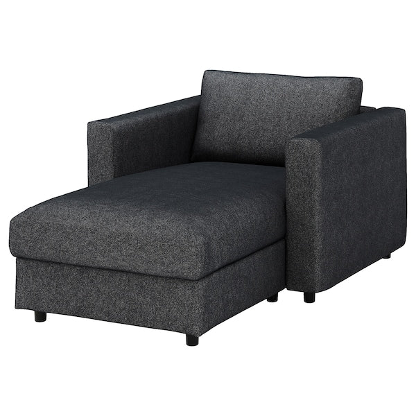 IKEA FINNALA Chaise, Tallmyra black/gray
