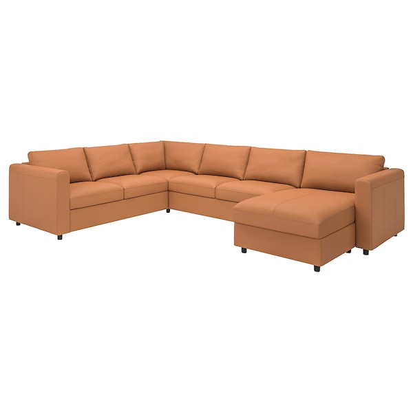 IKEA FINNALA Sectional, 5-seat corner, with chaise/Grann/Bomstad golden brown