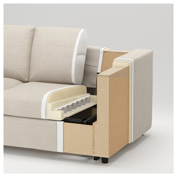 IKEA FINNALA Sectional, 5-seat corner, with chaise/Grann/Bomstad golden brown