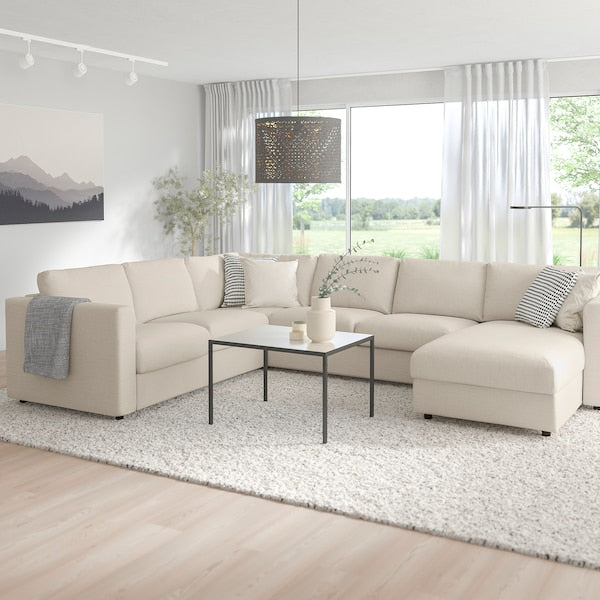 IKEA FINNALA Sectional, 5-seat corner, with chaise/Gunnared beige