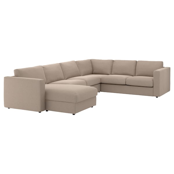 IKEA FINNALA Sectional, 5-seat corner, with chaise/Tallmyra beige