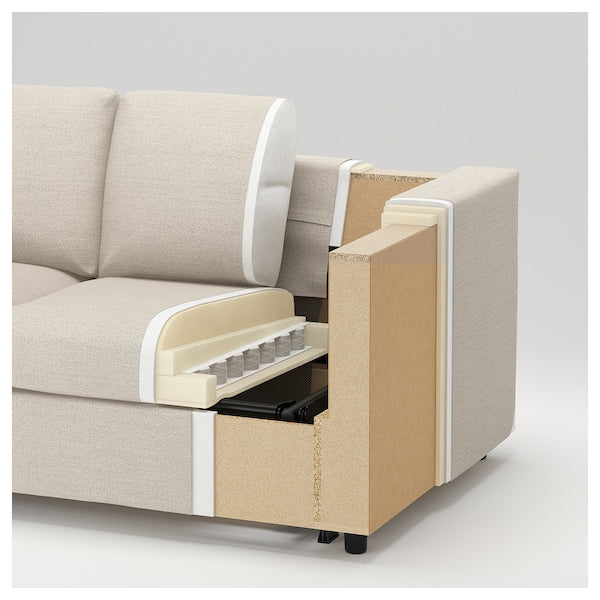 IKEA FINNALA Sectional, 5-seat corner, with chaise/Tallmyra beige