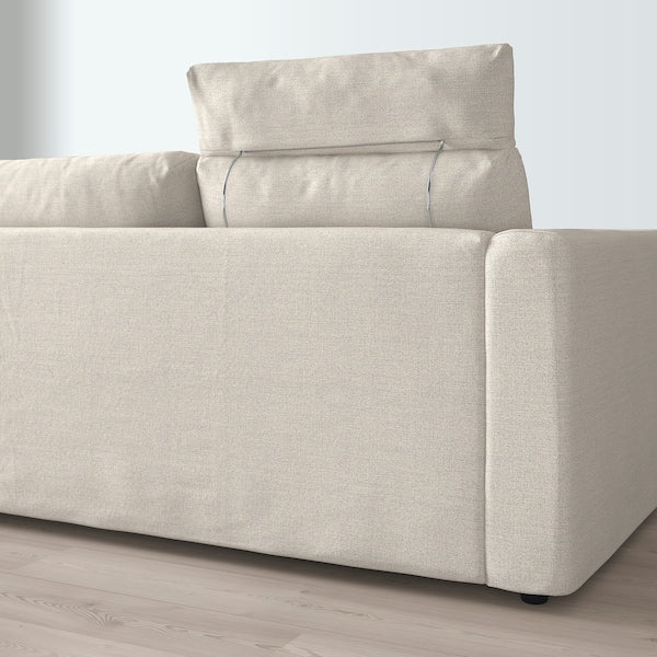IKEA FINNALA Sofa, with headrest/Gunnared beige