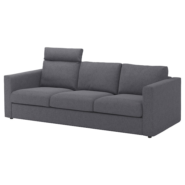 IKEA FINNALA Sofa, with headrest/Gunnared medium gray