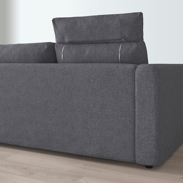 IKEA FINNALA Sofa, with headrest/Gunnared medium gray