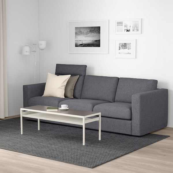 IKEA FINNALA Sofa, with headrest/Gunnared medium gray