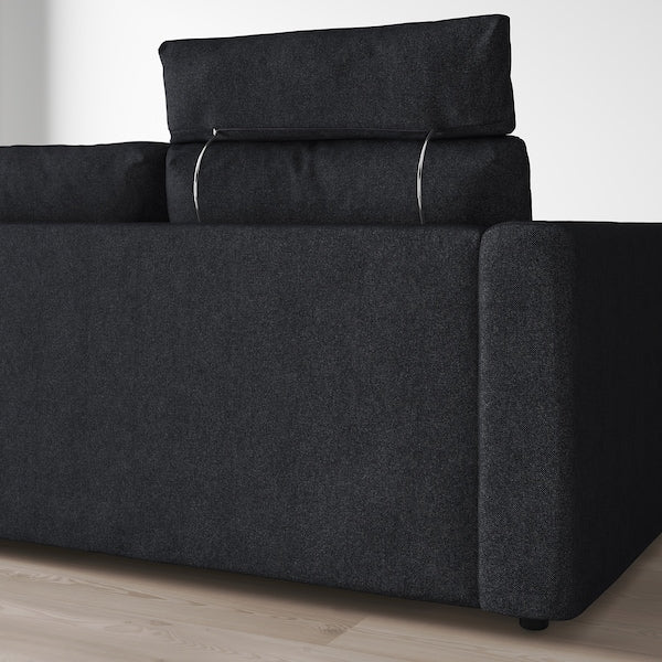 IKEA FINNALA Sofa, with headrest/Tallmyra black/gray