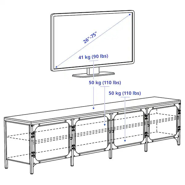 IKEA FJÄLLBO TV unit, black, 78x17 3/4x21 1/4 "