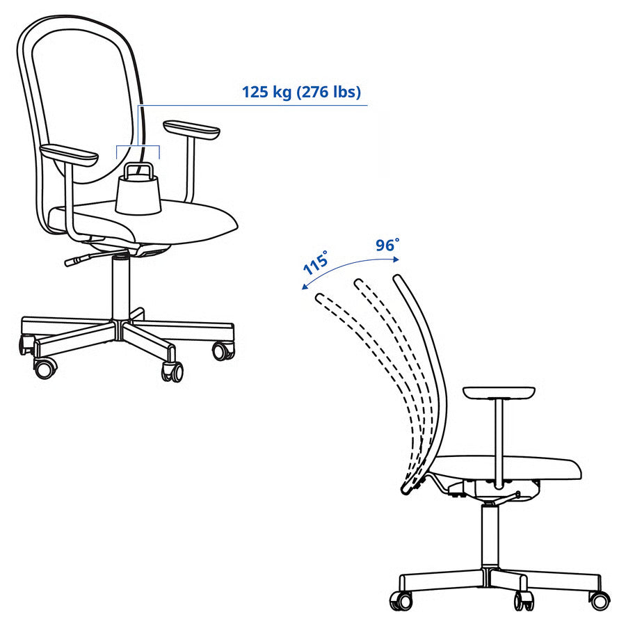 Ikea FLINTAN Office chair with armrests, beige