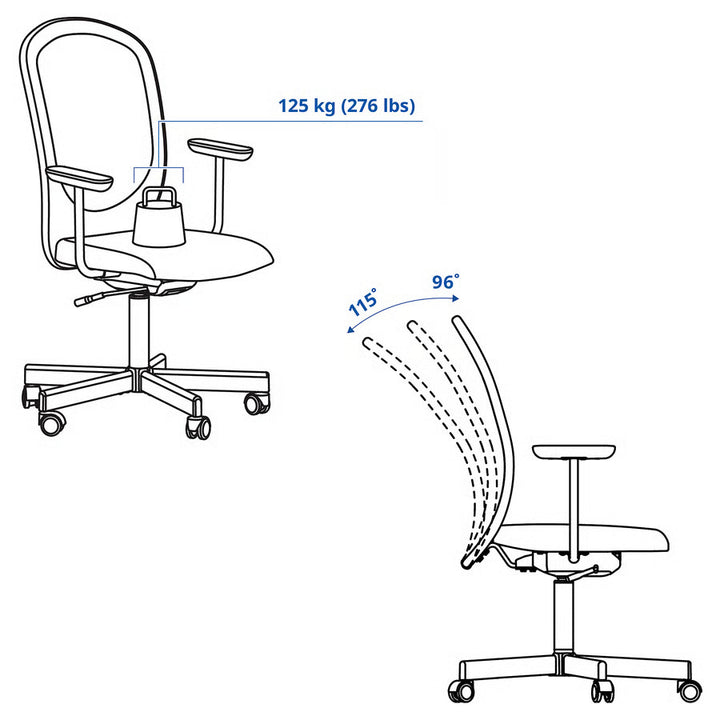 Ikea FLINTAN Office chair with armrests, beige