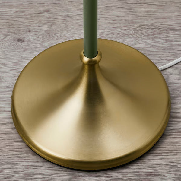 IKEA FLYGHÖJD Floor lamp, brass/green-gray