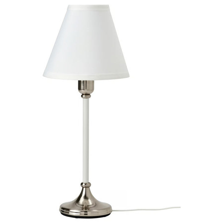IKEA FLYGHÖJD Table lamp, brass/beige, 21 "