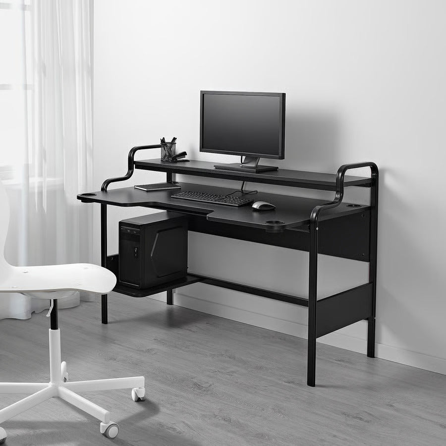IKEA FREDDE Gaming desk, black, 55 1/8x29 1/8x28 3/4 "