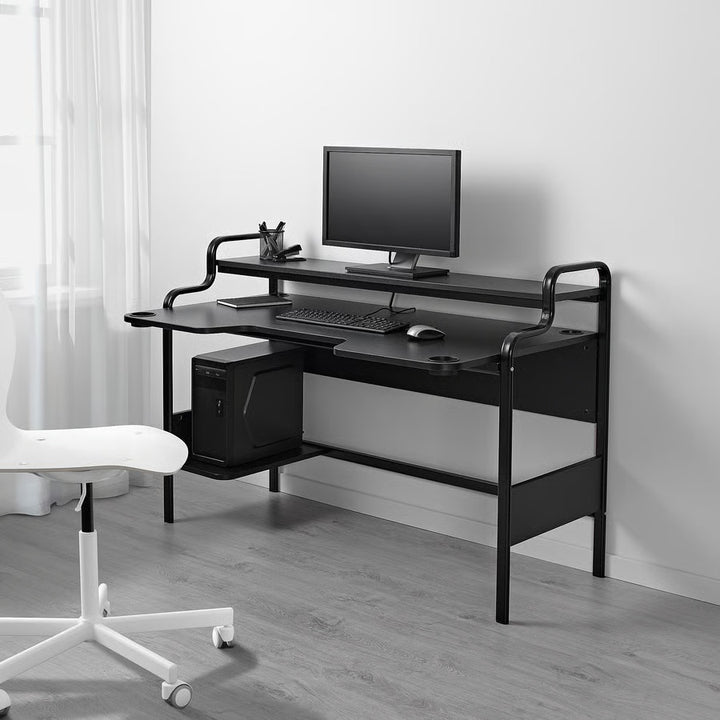 IKEA FREDDE Gaming desk, black, 55 1/8x29 1/8x28 3/4 "